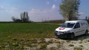 Mezzo aziendale dove erano presente tutti gli strumenti e i materiali di ricambio necessari per il lavoro di manutenzione degli impianti!