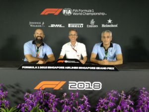 I 3 responsabili della Press Conference, io, Beppe e al centro Phil della FOM