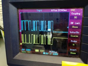 Misure con Oscilloscopio - Treno di impulsi scheda dati protocollo 485