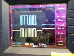 Misure con Oscilloscopio - Treno di impulsi scheda dati protocollo 485